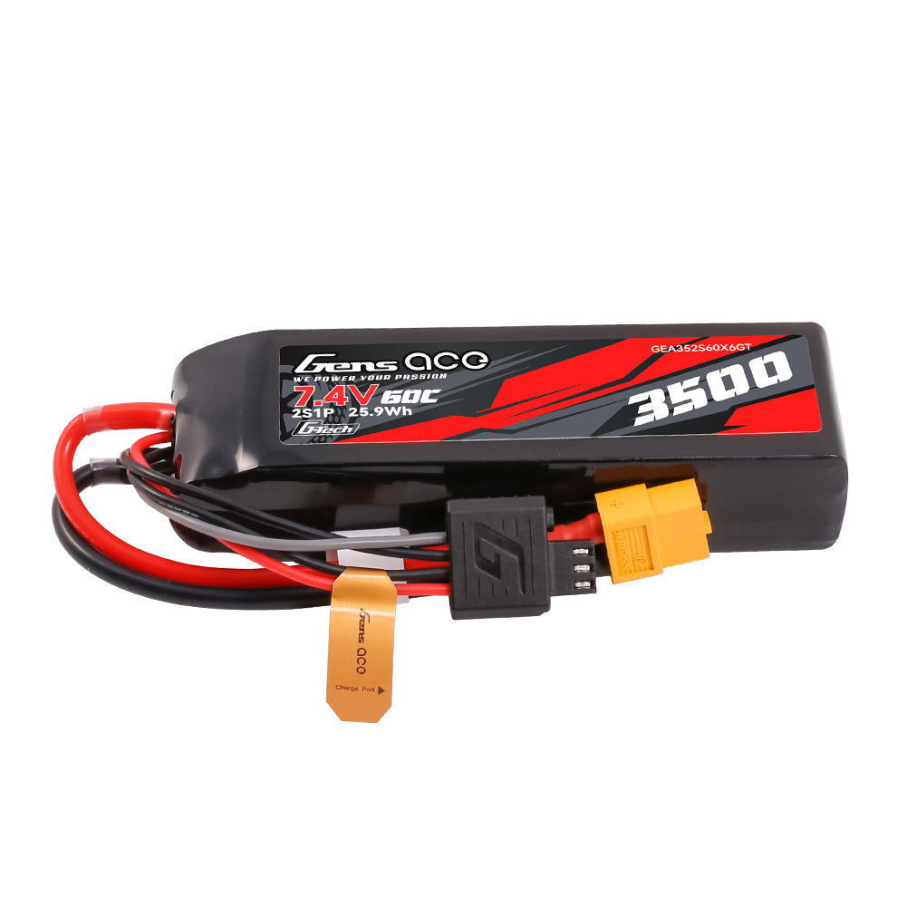 Gens Ace G-Tech 3500mAh 2S 7.4V 60C LiPo XT60 Plug