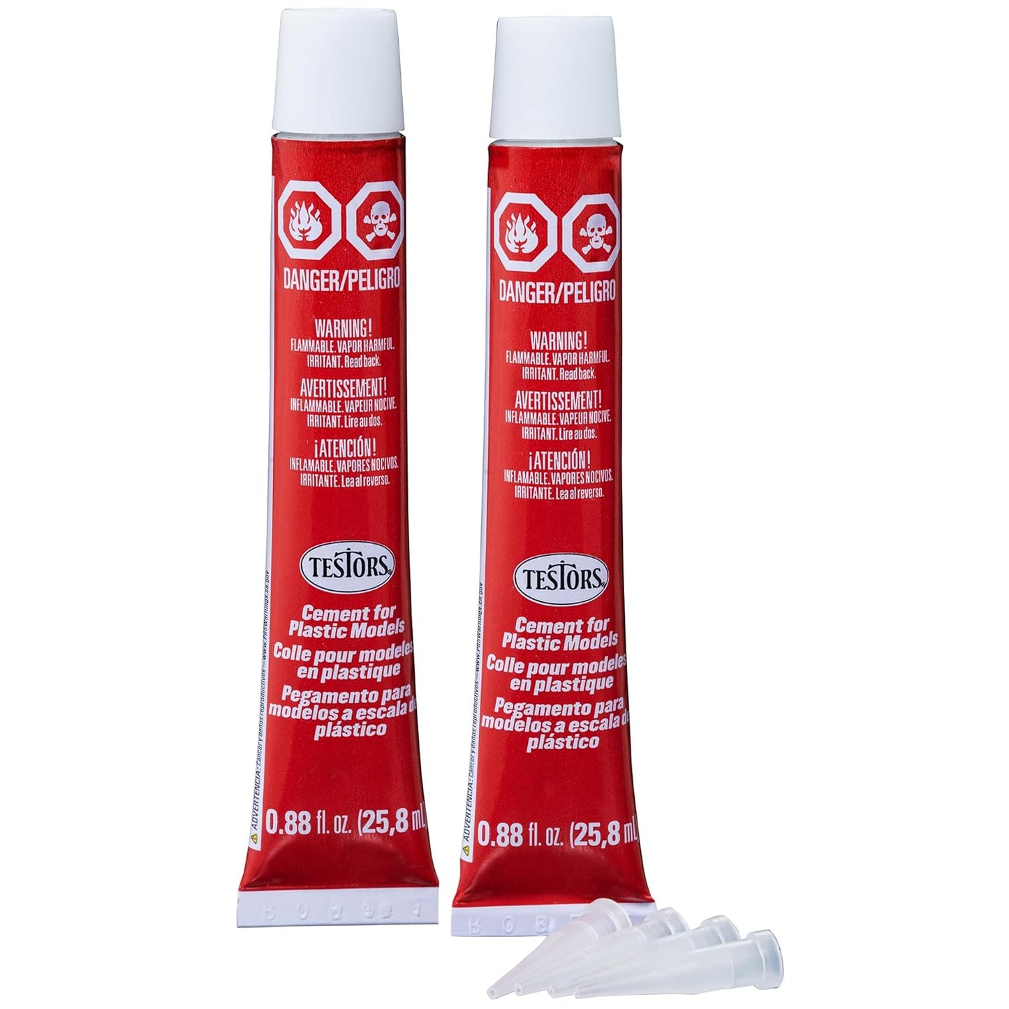 Testors Plastic Model Cement 0.875fl oz(25.8ml)ea (2 Pack)