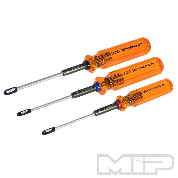 MIP Metric Hex Driver Ball Wrench Set Gen 2 (3) 2.0mm, 2.5mm, & 3.0mm