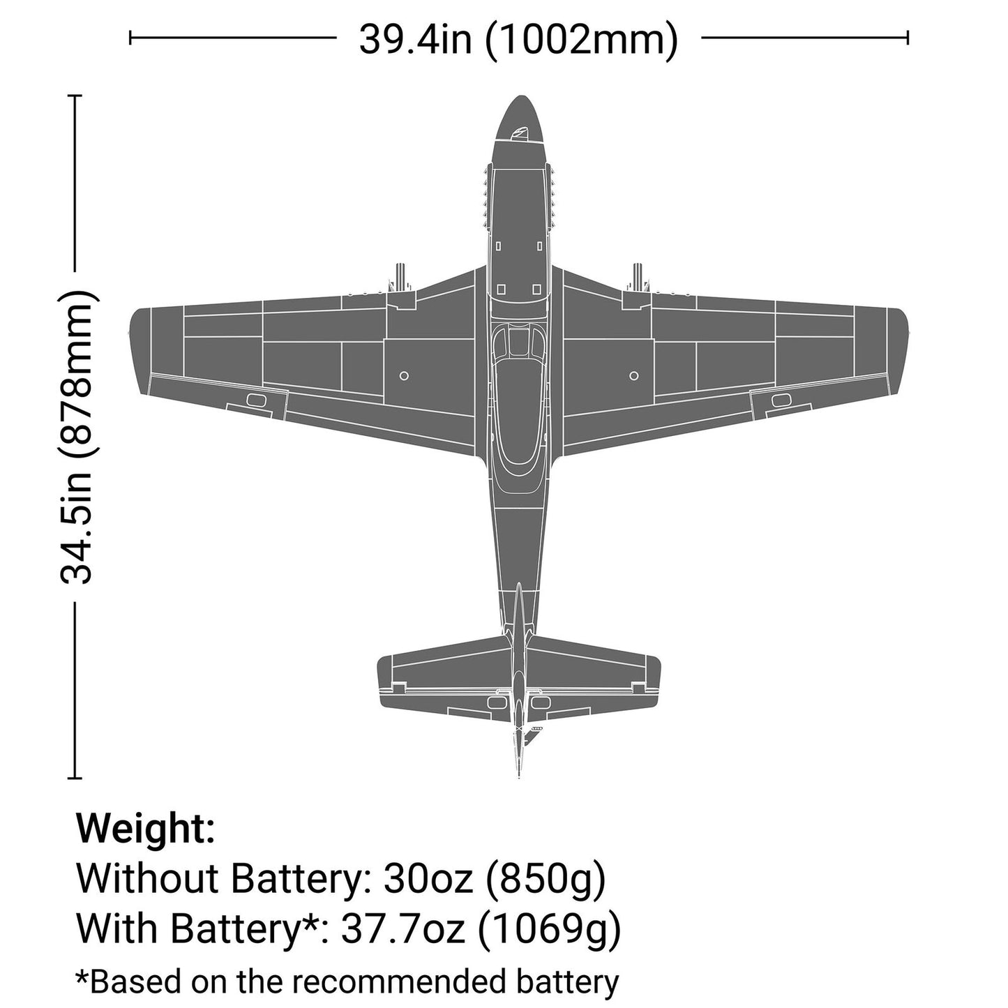E-Flite P-51D Mustang 1.0m BNF Basic with AS3X+ and SAFE Select
