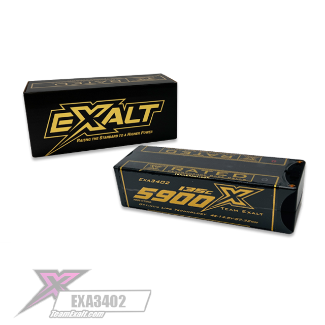 Exalt 14.8V 5900mAh 135C LCG Lipo 5MM Bullet EXA3402