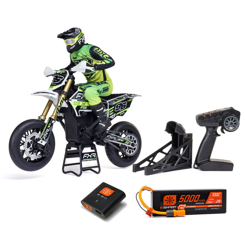 Team Losi 1/4 Promoto-SM FXR Supermoto Motorcycle RTR (Battery and Charger Included), White