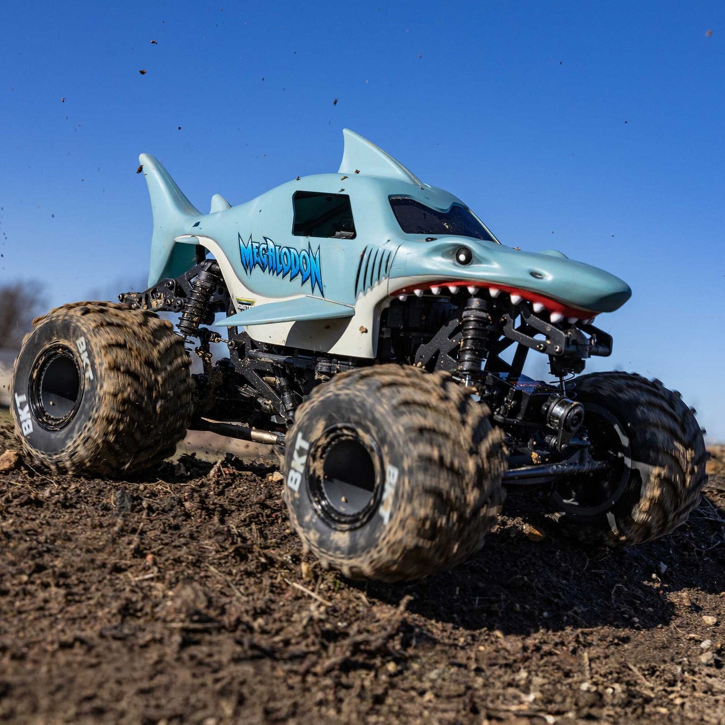 Team Losi 1/18 Mini LMT Megalodon 2S 4X4 RTR Brushed Monster Truck (Battery & Charger Included), Blue
