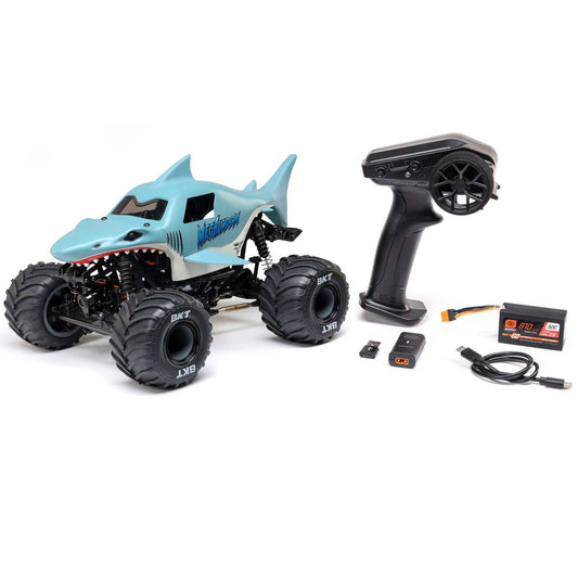 Team Losi 1/18 Mini LMT Megalodon 2S 4X4 RTR Brushed Monster Truck (Battery & Charger Included), Blue