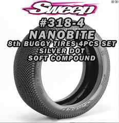 Sweep Racing Nanobite 4pc tire set. for 8th Buggy