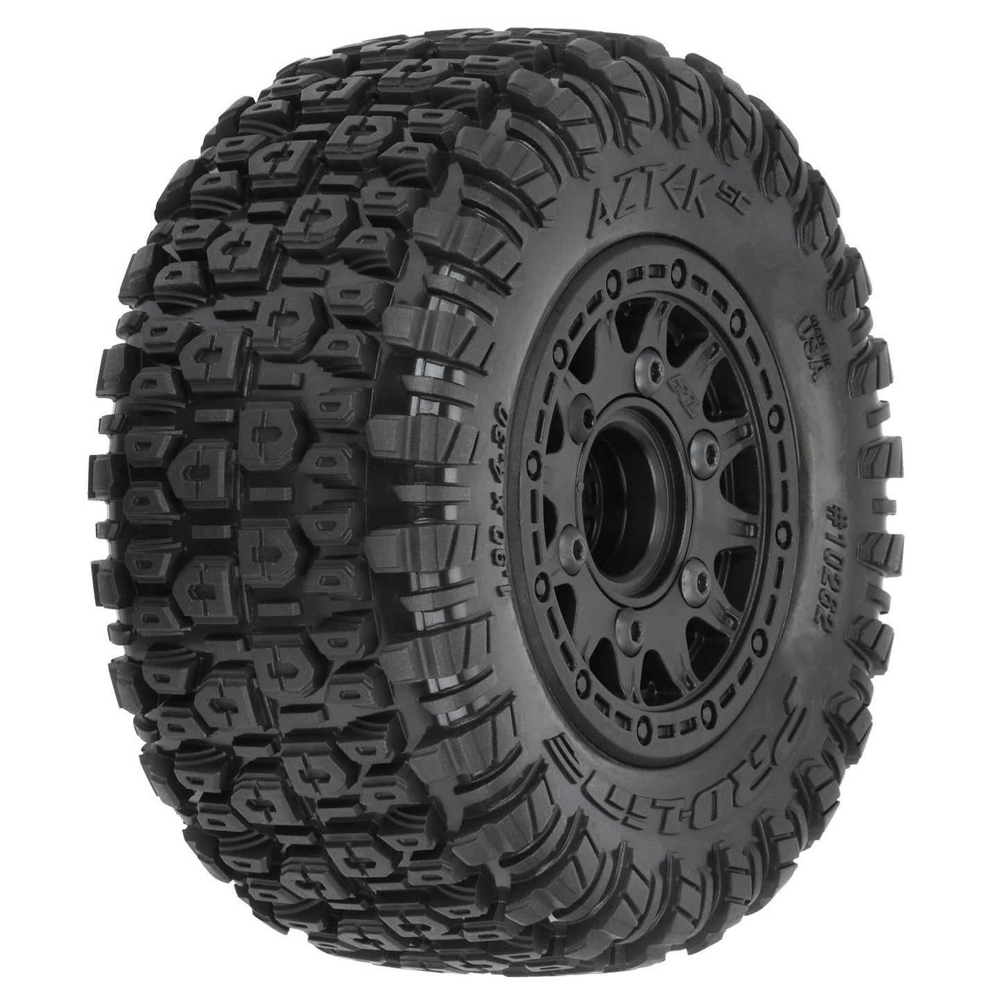 Proline 1/10 Aztek M2 F/R 2.2"/3.0" SC MTD 12mm & 14mm Black Raid Wheels