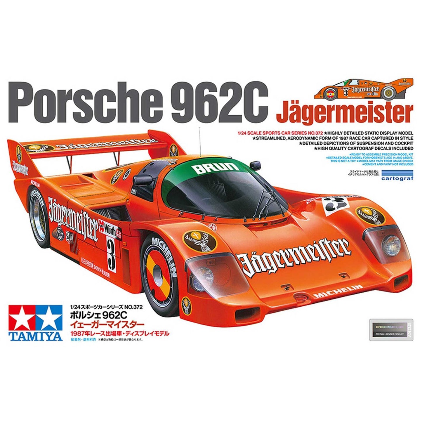 Tamiya 1/24 Porsche 962C Jägermeister Model Kit
