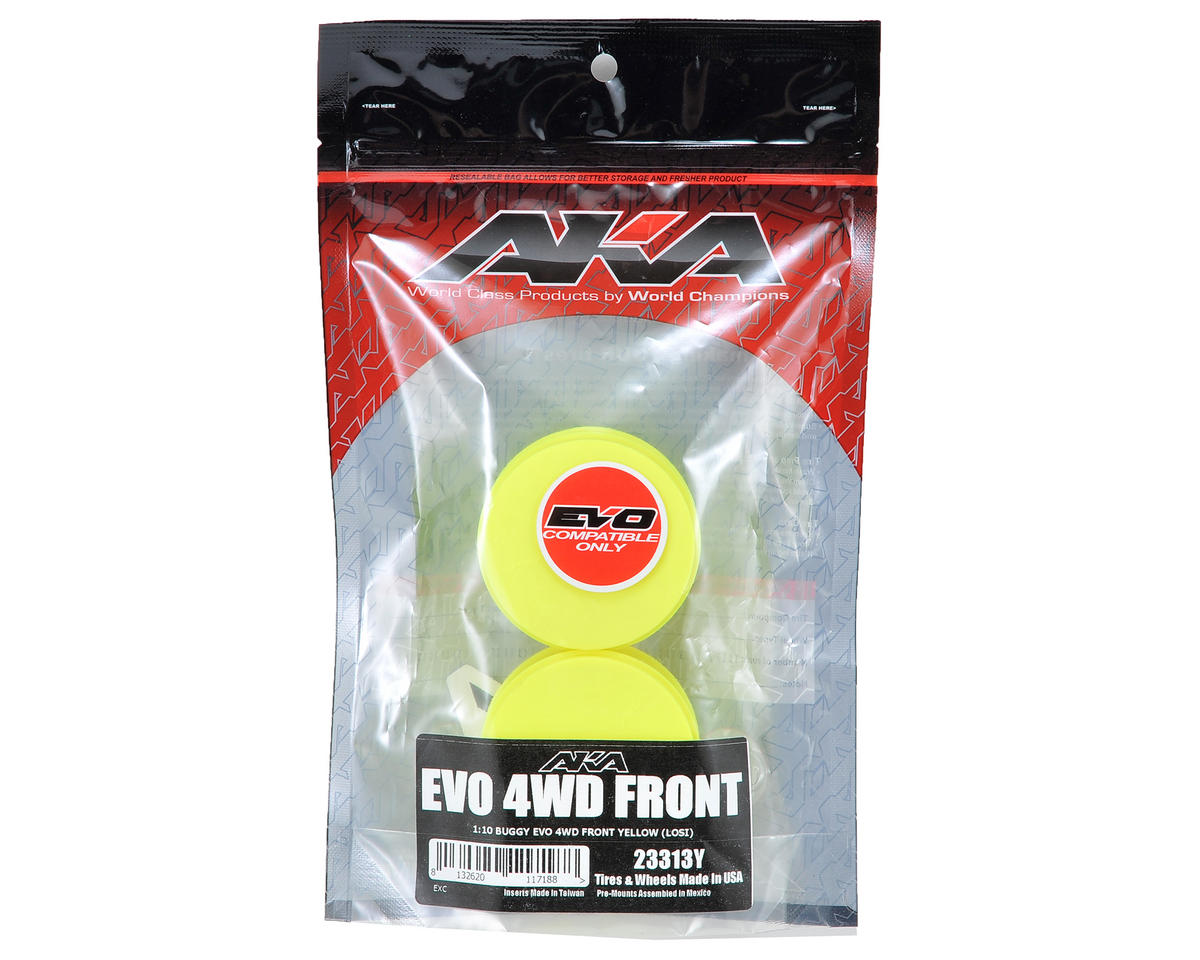 AKA 12mm Hex "EVO" 4WD Front Wheels (2) (22-4/D413) (Yellow)