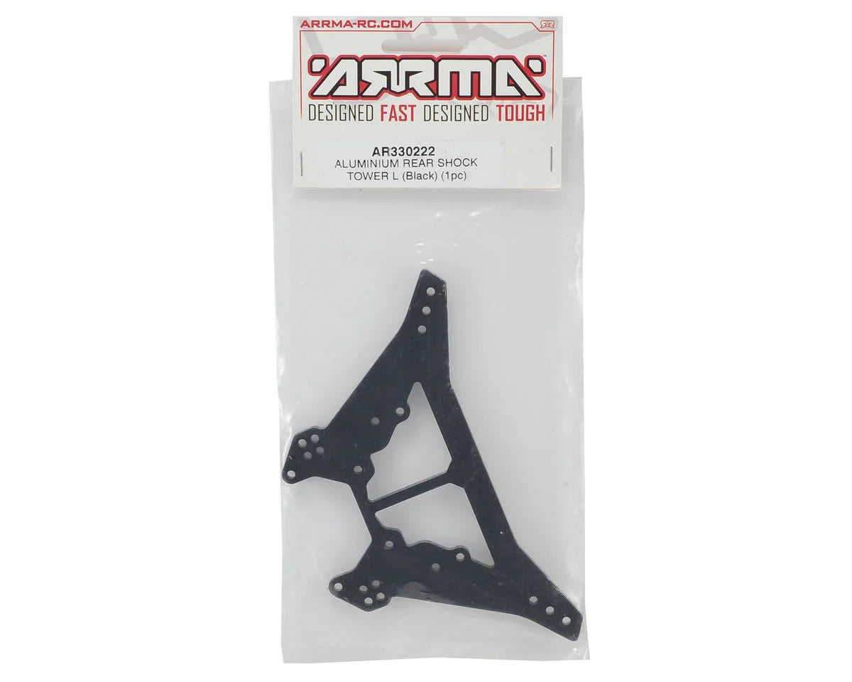 Arrma Aluminum Rear Shock Tower Rear (Black) (L)