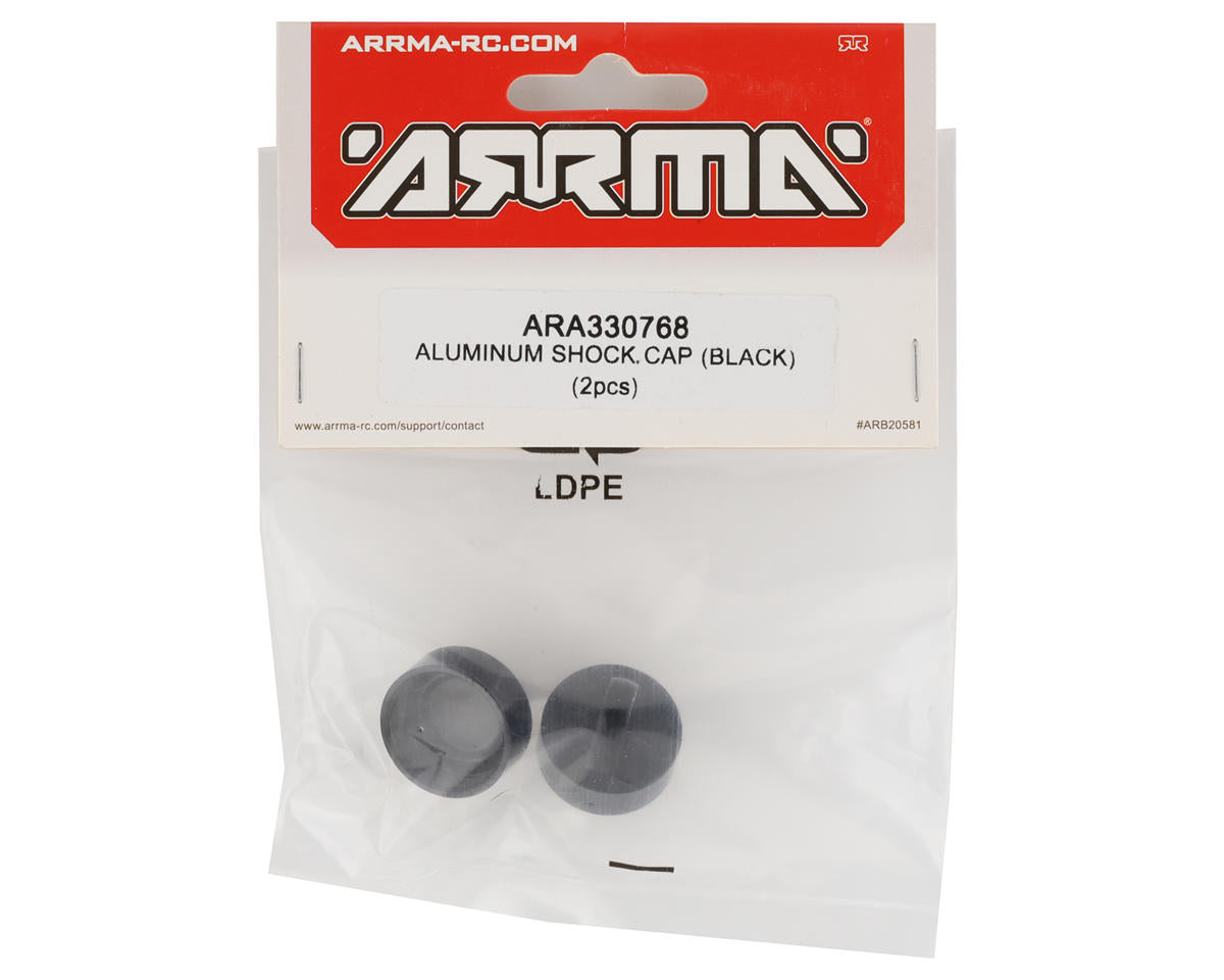 Arrma Aluminum Shock Cap (Black) (2)