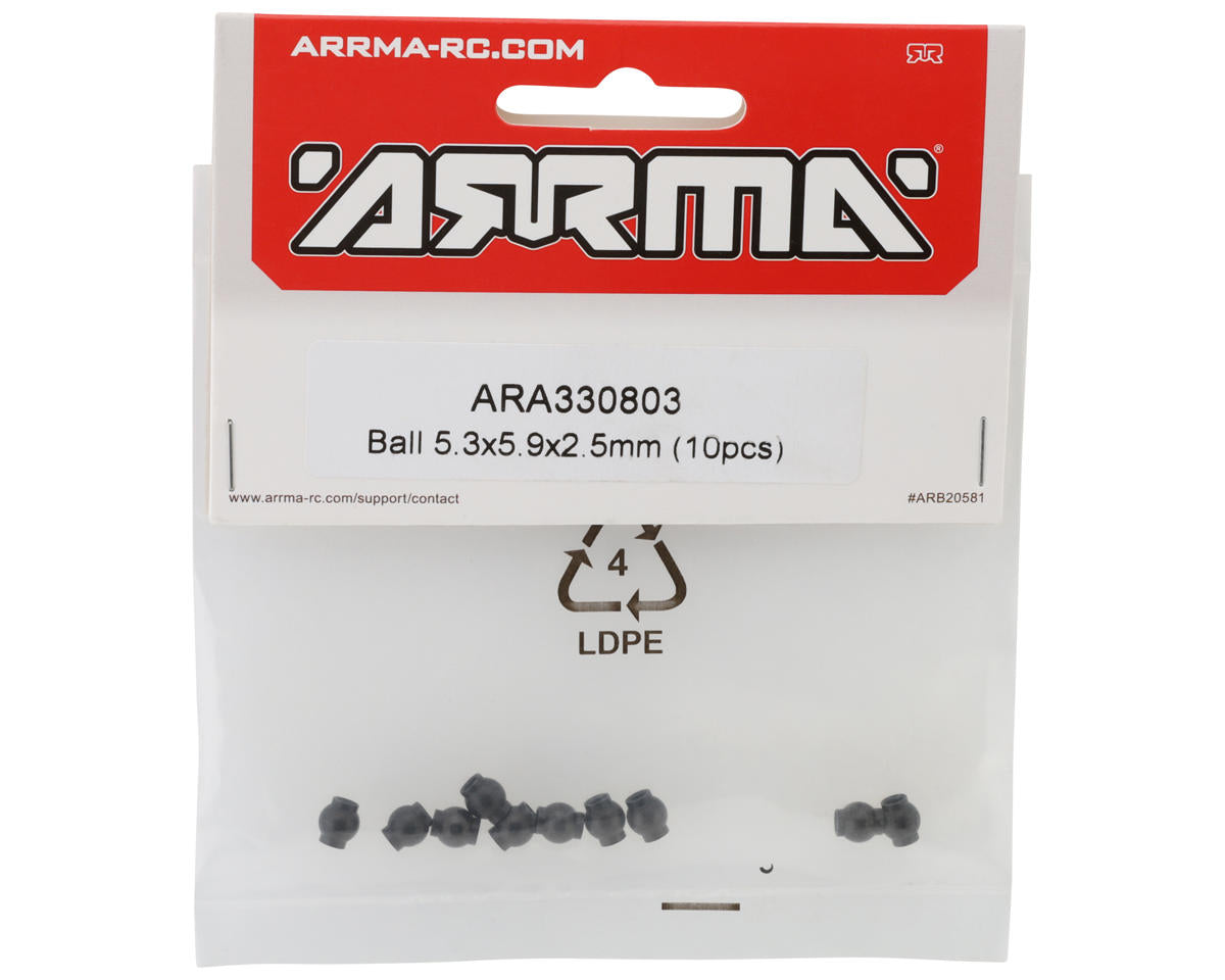 Arrma 5.3x5.9x2.5mm Hollow Ball (10)
