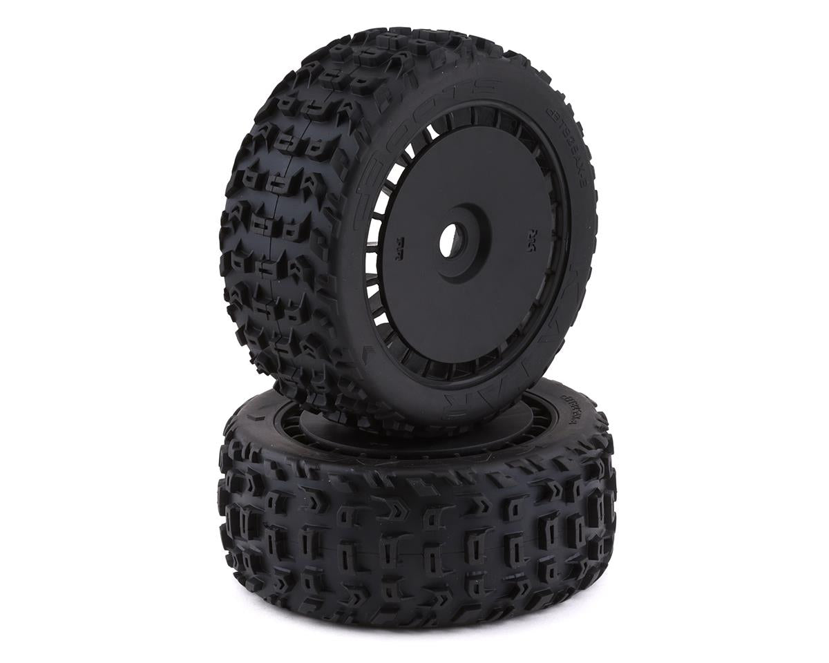 Arrma DBoots Katar T - Belted Pre-mounted Tires w/17mm Hex (Black) (2)
