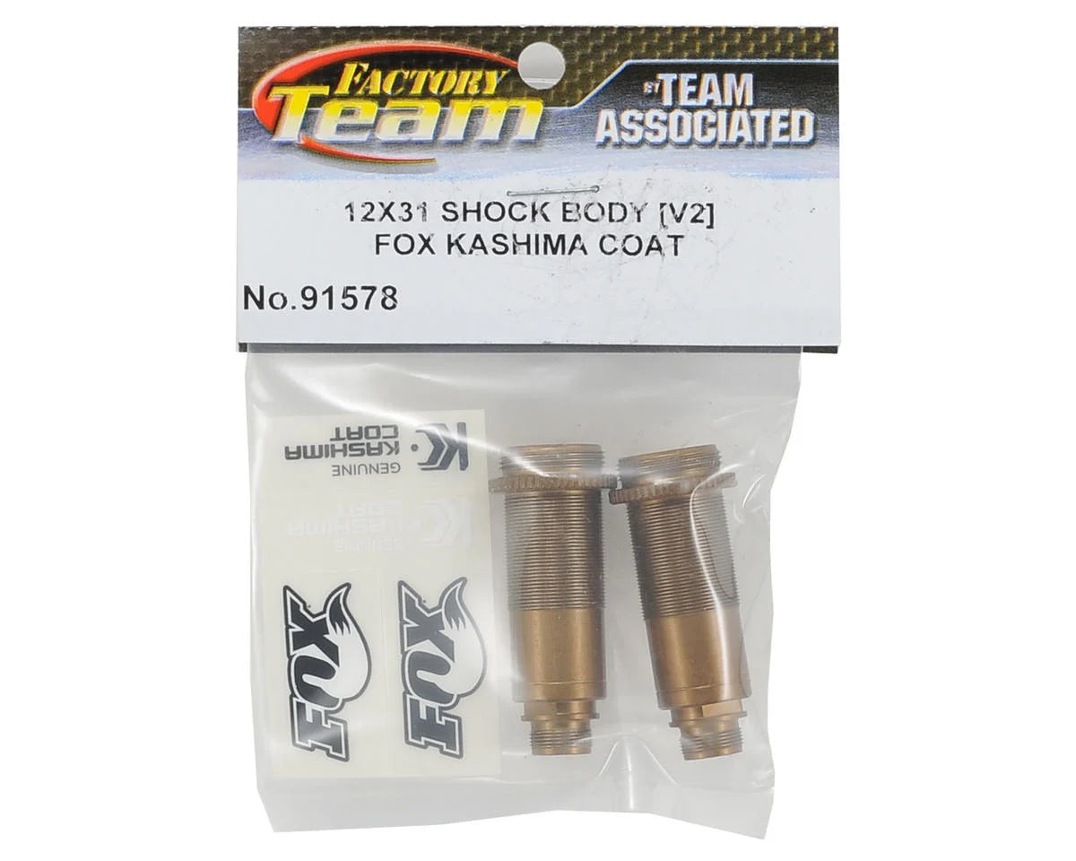 Team Associated Factory Team FOX Kashima Coated V2 Buggy Rear Shock Body (2) 12x31mm