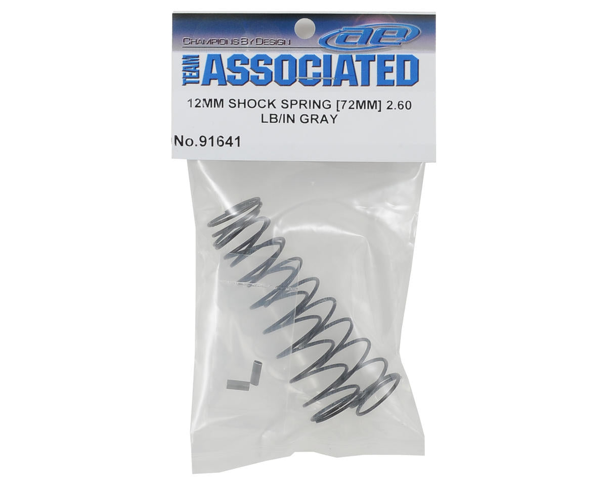 Team Associated 12mm Rear Shock Spring (2) (Gray/2.60lbs) (72mm Long)
