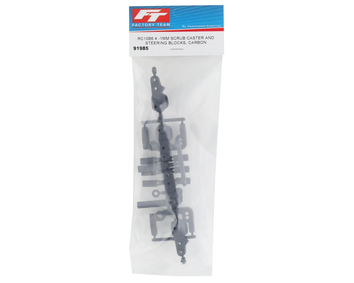 Team Associated RC10B6.4 -1mm Scrub Caster & Steering Blocks (Carbon)
