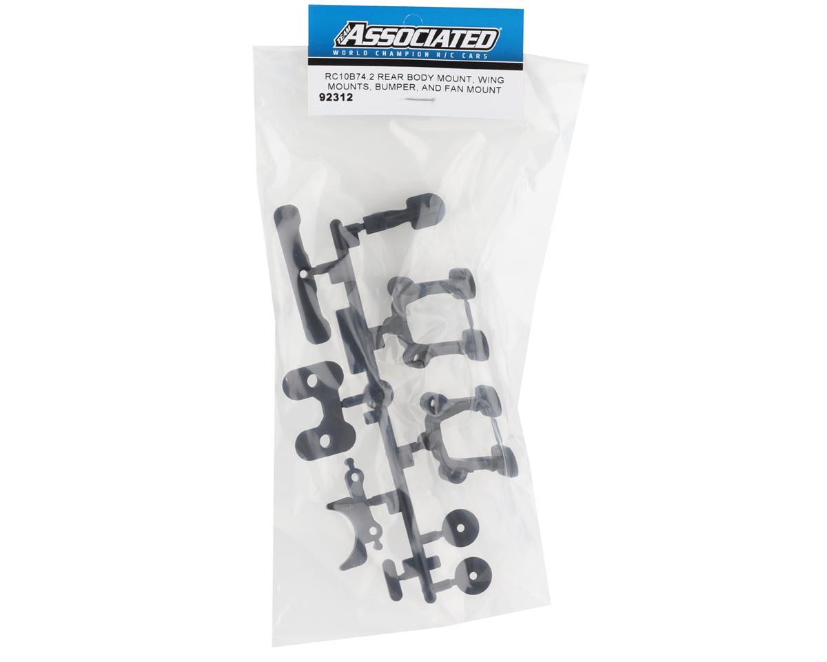 Team Associated RC10B74.2 Rear Body, Wing & Fan Mounts w/Rear Bumper