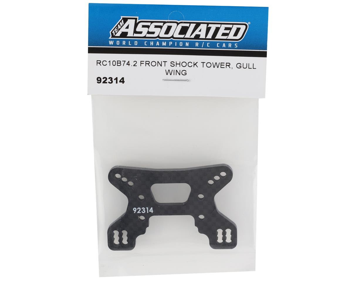 Team Associated RC10B74.2 Carbon Front Shock Tower (Gullwing Arm)