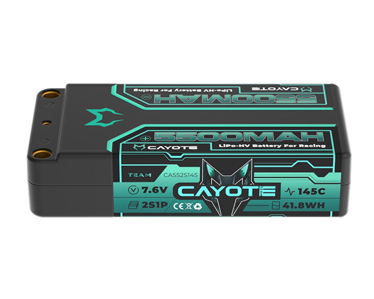 Cayote 2S 145C LCG Shorty LiHV Battery (7.6V/5500mAh) w/5mm Bullets