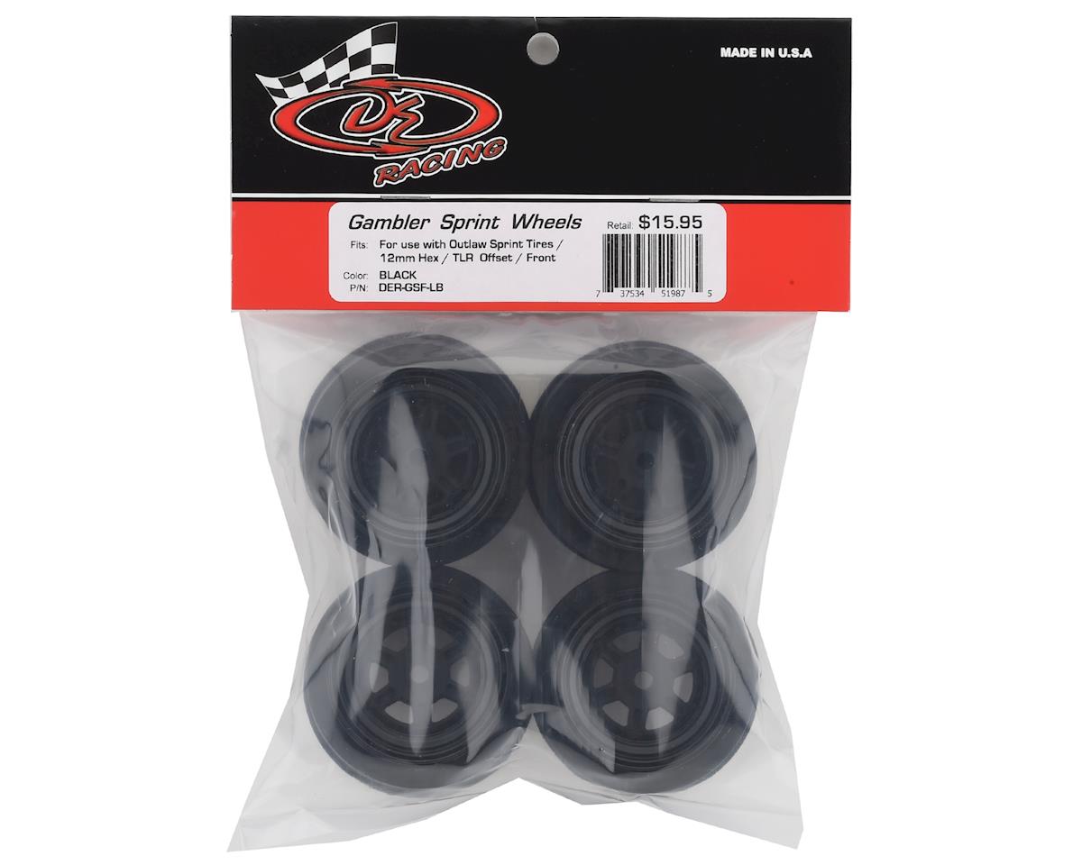 DE Racing Gambler Front Wheels (TLR Offset) (Black) w/12mm Hex