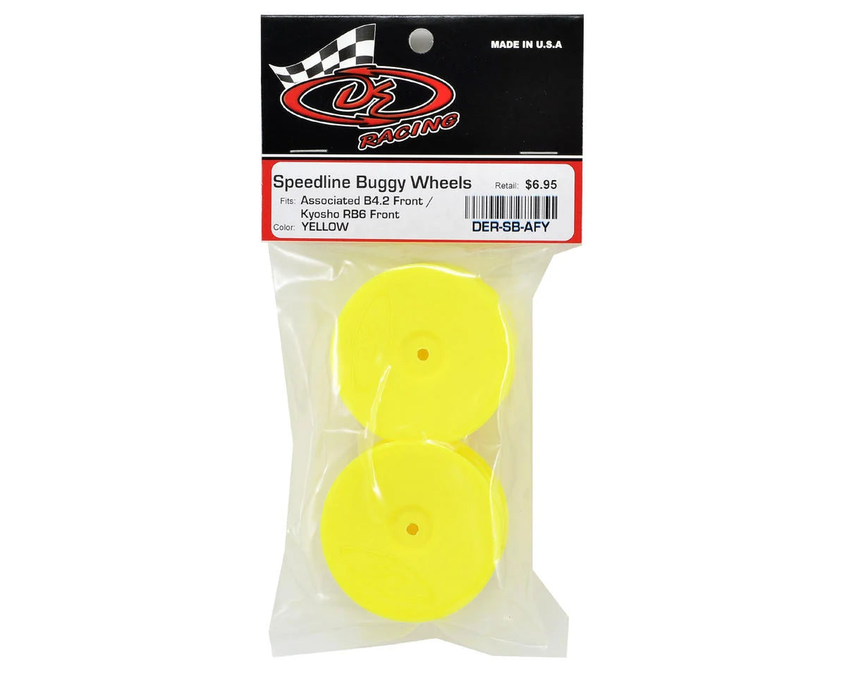 DE SpeedLine Wheels - 2.2 1/10 Buggy Front Wheels (2) (B6/RB6) (Yellow)