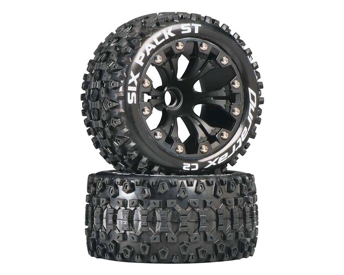 *CLEARANCE* DuraTrax Six Pack ST 2.8" 2WD Mounted Front C2 Tires (Black) (2)