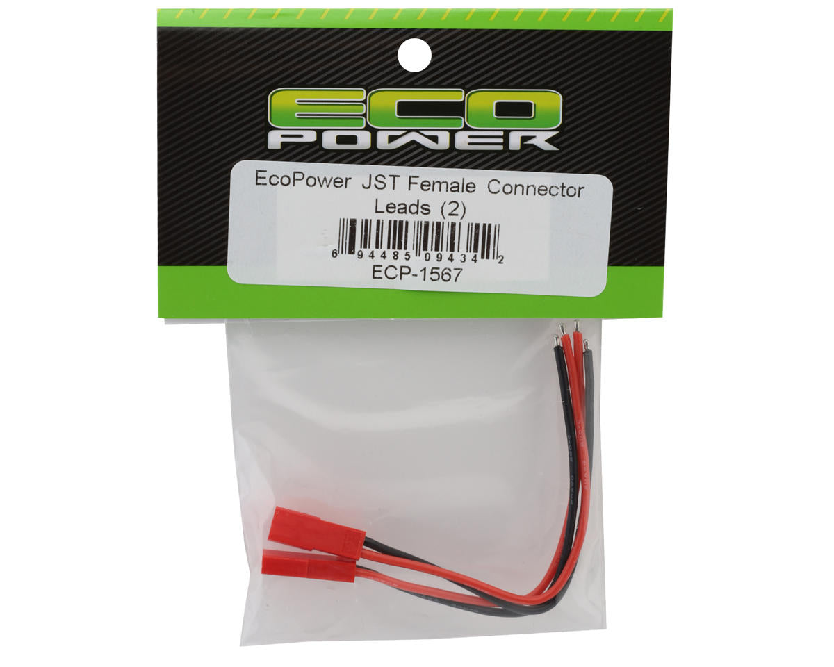 EcoPower JST 2-Pin Pre-Wired Pigtail Connectors (2)
