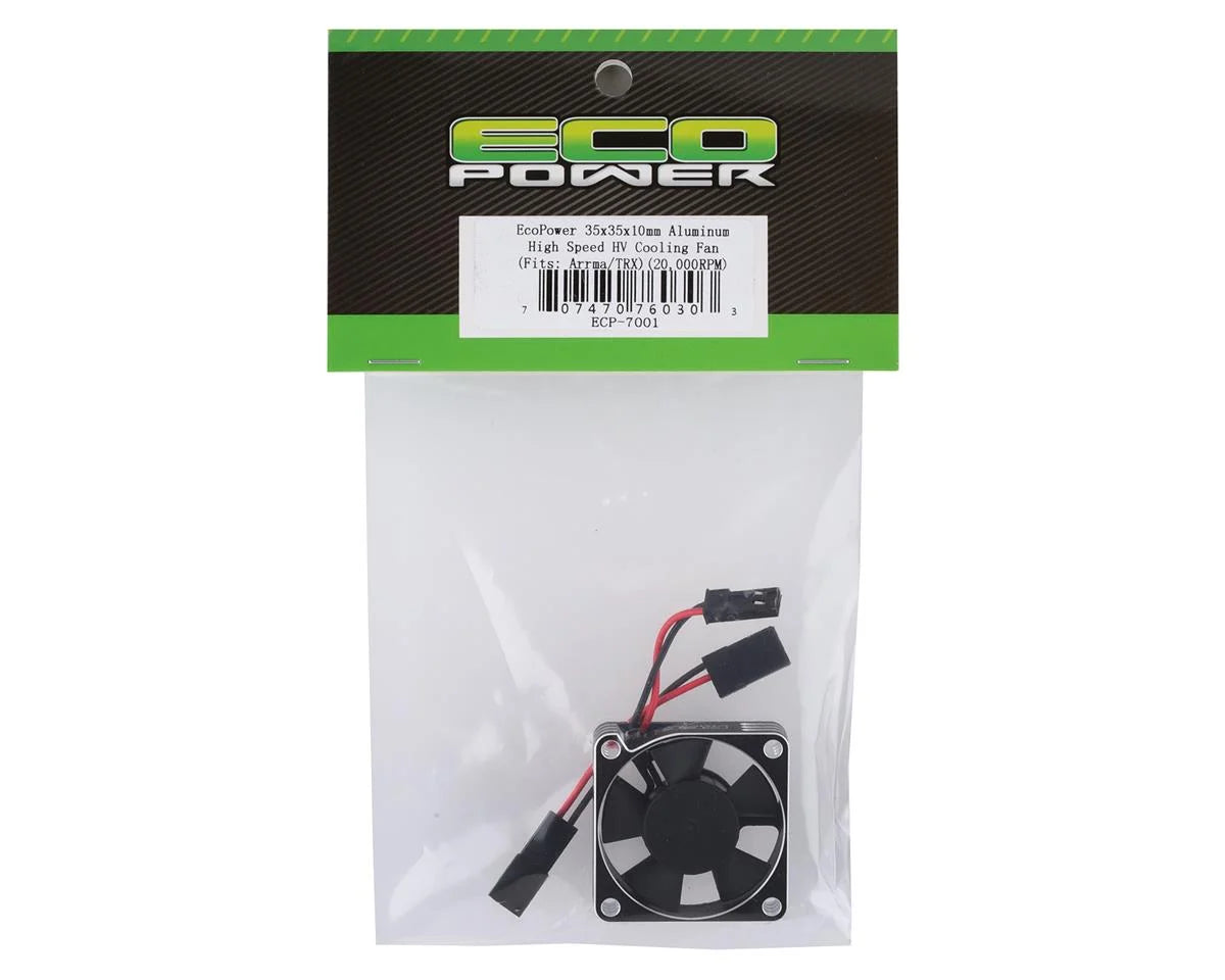 EcoPower Aluminum 35mm High Speed HV Cooling Fan (Silver/Black)