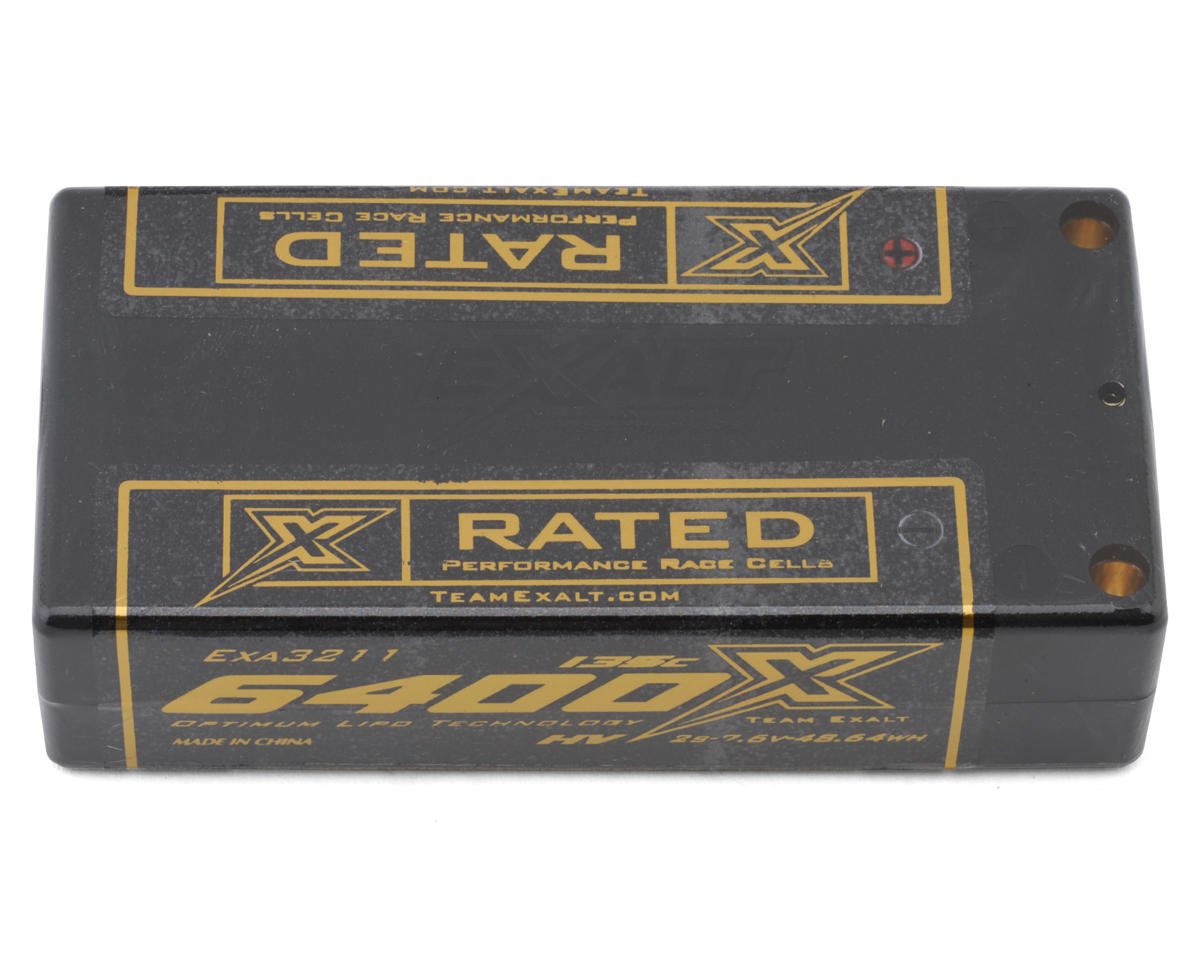 Team Exalt "X-Rated" HVX Shorty 2S 135C LiPo Battery (7.4V/6400mAh) w/5mm Connectors (ROAR Approved)