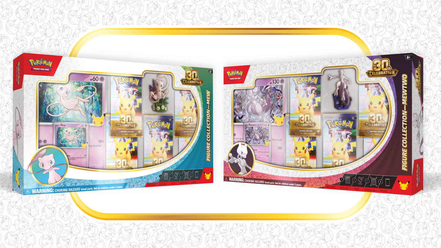 Pokemon 30th Celebration Mew / Mewtwo Figure Collection