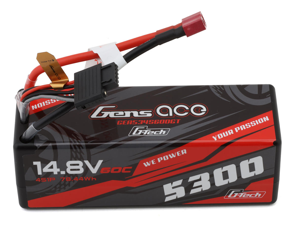 Gens Ace G-Tech 5300mAh 14.8V 60C 4S1P HardCase LiPo Deans Plug