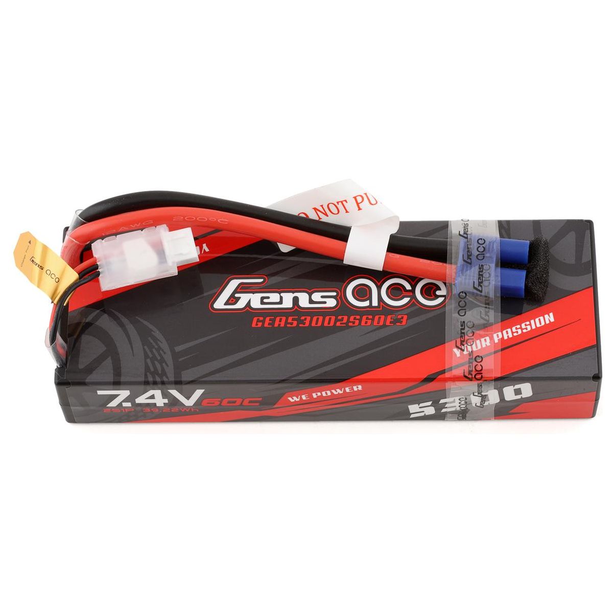 Gens Ace 2S LiPo Battery 60C (7.4V/5300mAh) w/EC3 Connector