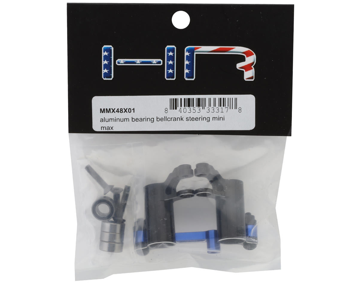 Hot Racing Aluminum Bearing Steering Bellcrank Set for Traxxas® Mini Maxx® (Black/Blue)