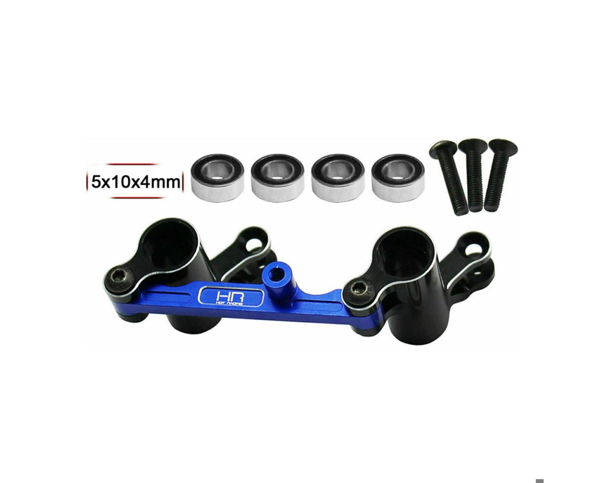 Hot Racing Aluminum Bearing Steering Bellcrank Set for Traxxas® Mini Maxx® (Black/Blue)