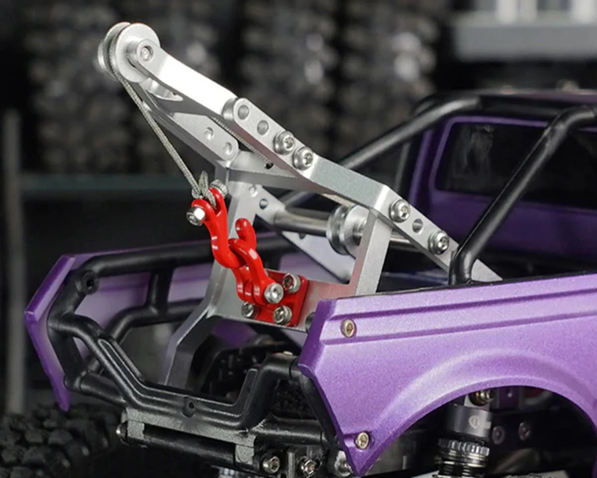 Injora Axial SCX24 1/24 Tow Truck Crane Kit & INJS2065-360 Winch Servo (Silver)