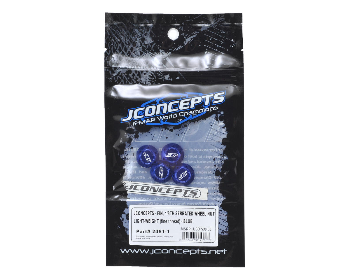JConcepts Fin 17mm 1/8th Serrated Light Weight Wheel Nut (Blue)