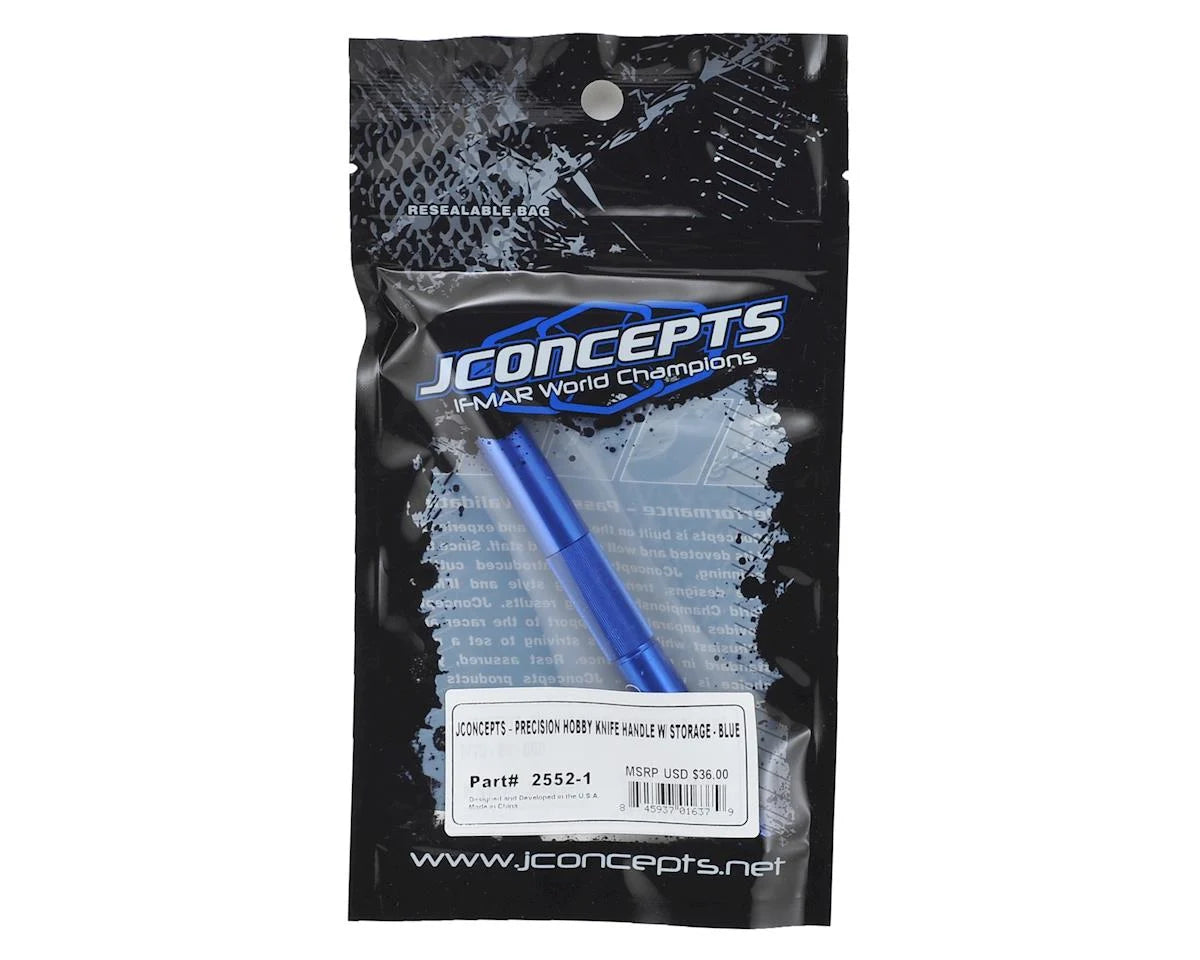 JConcepts Precision Hobby Knife Handle w/Storage (Black/Blue)
