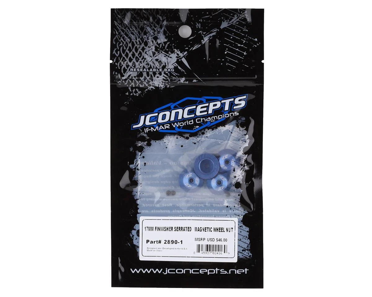 JConcepts 17mm Finnisher Serrated Magnetic Wheel Nut (Blue)