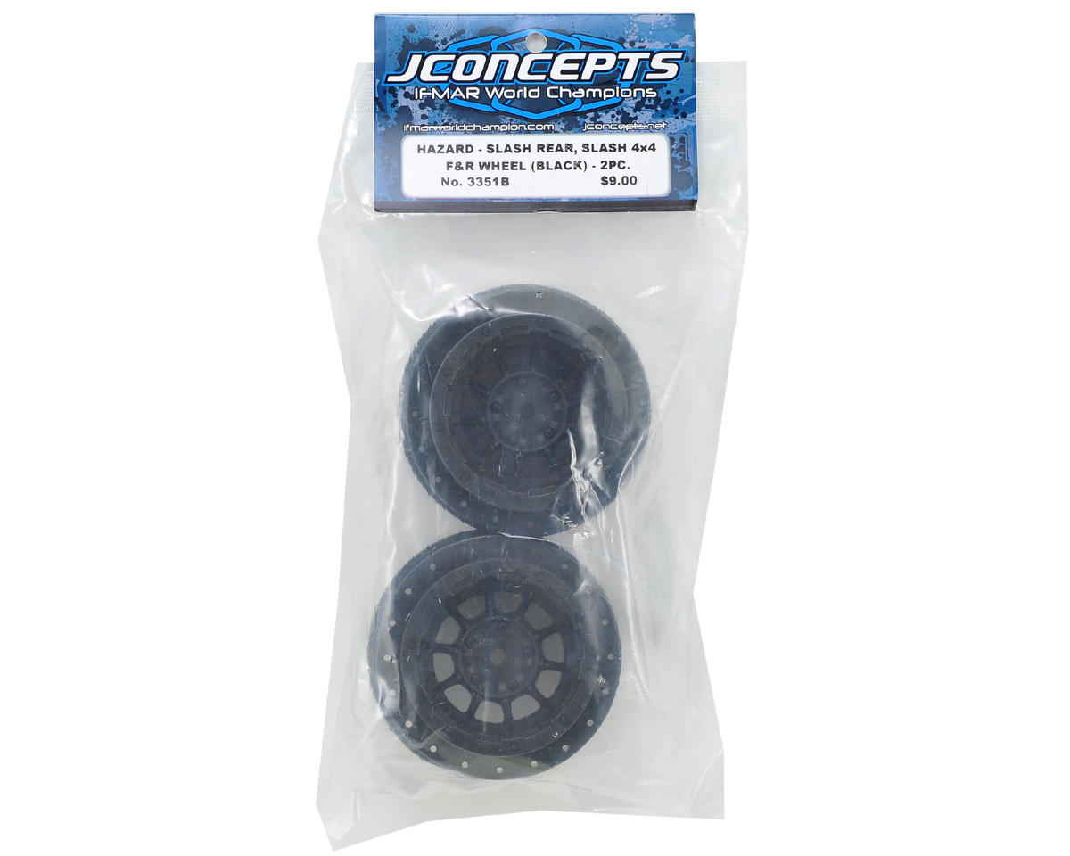 JConcepts 12mm Hex Hazard Short Course Wheels (2) for Traxxas Slash Rear