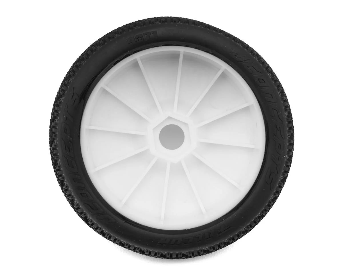 JConcepts Falcon Pre-Mounted 1/8th Buggy Tires (2) (Green)