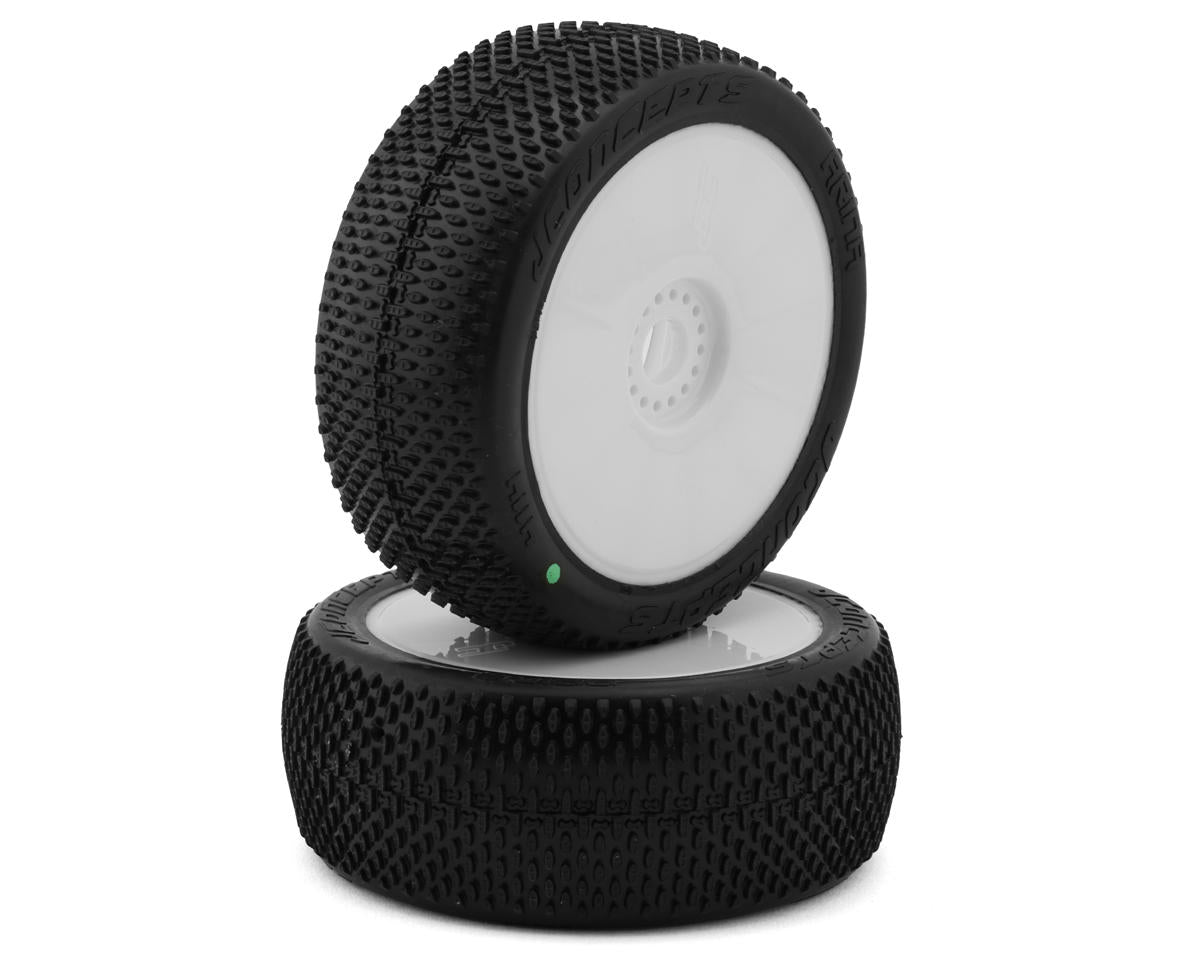 JConcepts Arina Pre-Mounted 1/8th Buggy Tires (2) (Green)