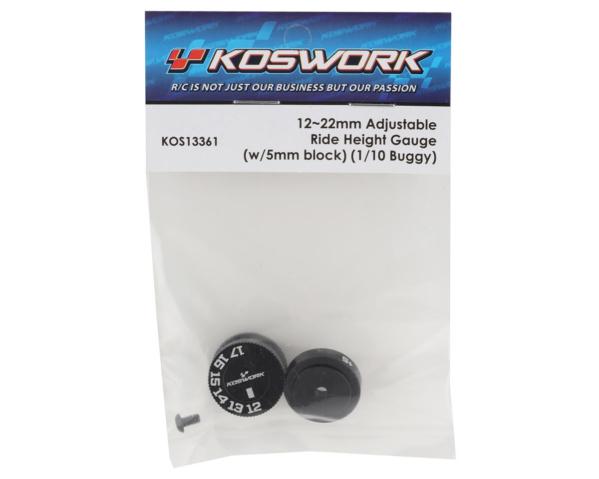 Koswork 1/10 Buggy Adjustable Ride Height Gauge (12-22mm) (w/5mm block)