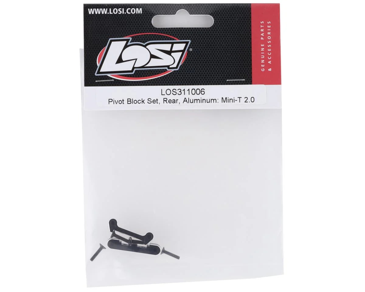 Losi Mini-T 2.0 Aluminum Rear Pivot Block Set (Black)