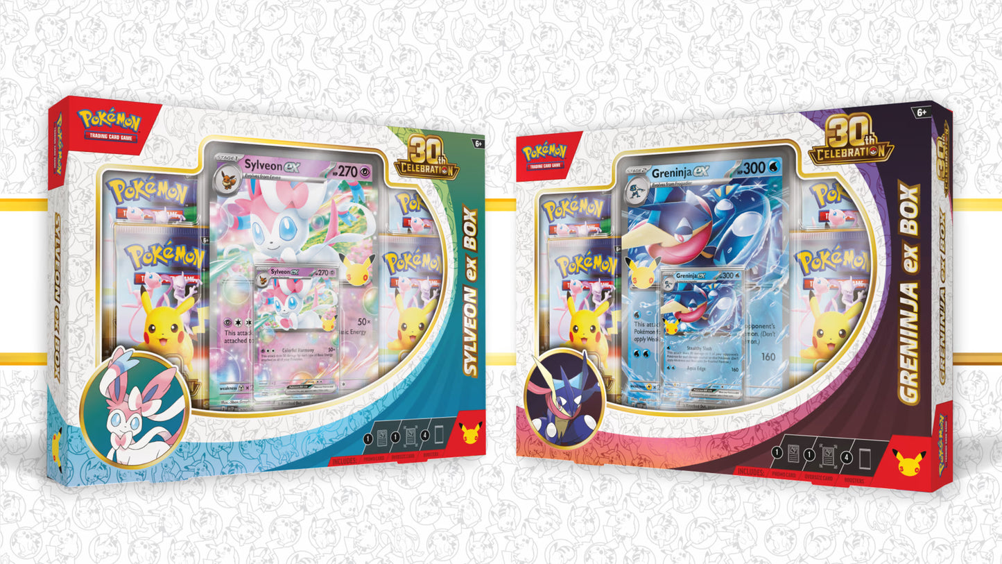 Pokemon 30th Celebration Sylveon EX / Greninja EX Box