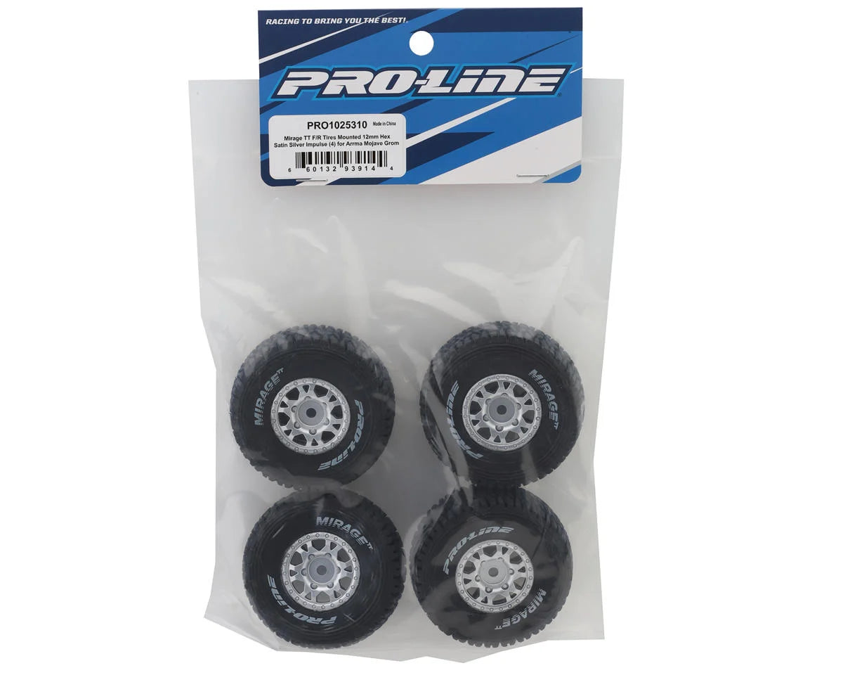 Pro-Line Mojave Grom Mirage TT Pre-Mounted Tires (Silver) (4) (Medium)
