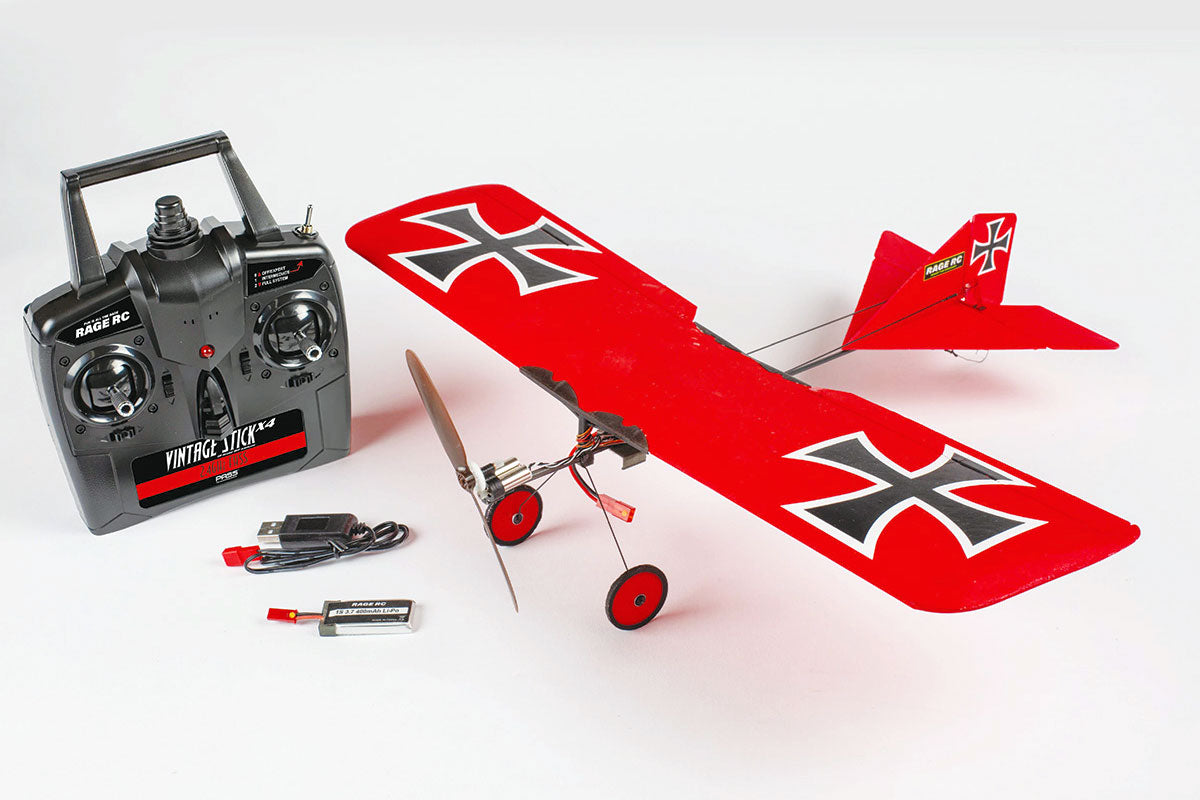 Rage RC Vintage Stick X4 Micro RTF Airplane with PASS (Pilot Assist Stability Software) System