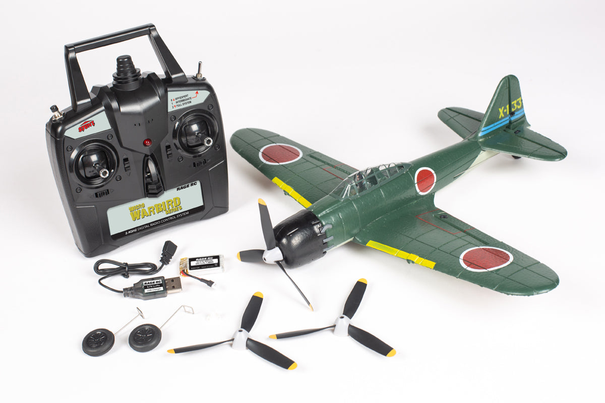 Rage RC Mitsubishi A6M Zero Micro RTF Airplane with PASS (Pilot Assist Stability Software) System