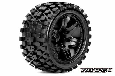 ROAPEX Rhythm - 1/10 Stadium Truck Tire Black wheel with 0 Offest 12mm Hex Mounted
