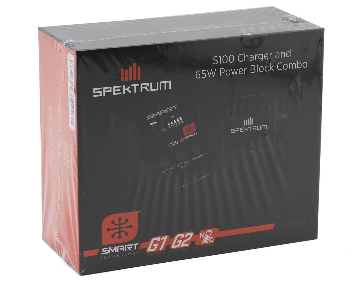 Spektrum RC S100 Smart Charger w/USB-C GaN Power Supply Combo (4S/100W)