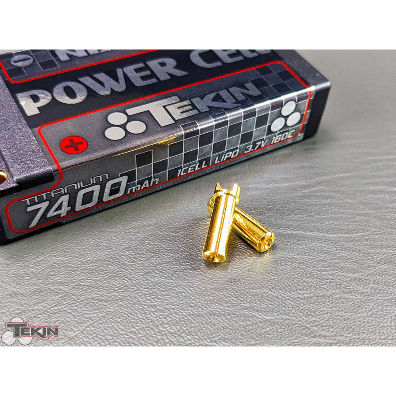 Tekin Titanium Power Cell 1S Shorty LiPo Battery 160C (3.7V/7400mAh) w/5mm Bullets TEKTT1650