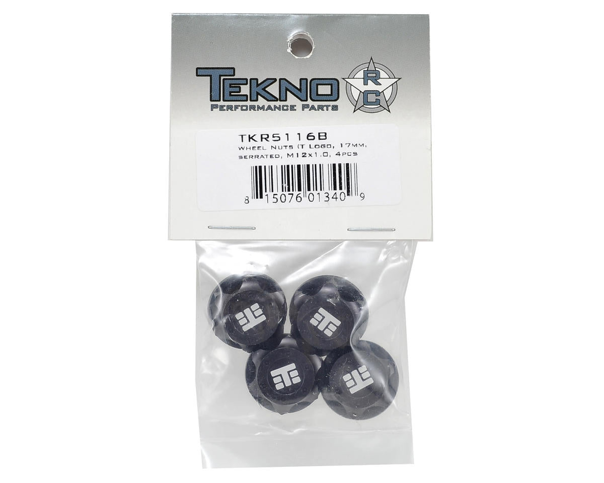 Tekno RC 17mm Aluminum "T Logo" Covered Serrated Wheel Nut (Gun Metal) (4)